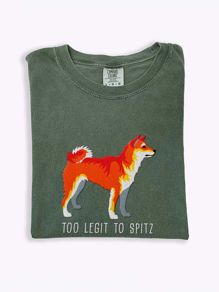 Too Legit to Spitz T-Shirt(Embroidered) of a Shiba Inu(Red) product image (1)