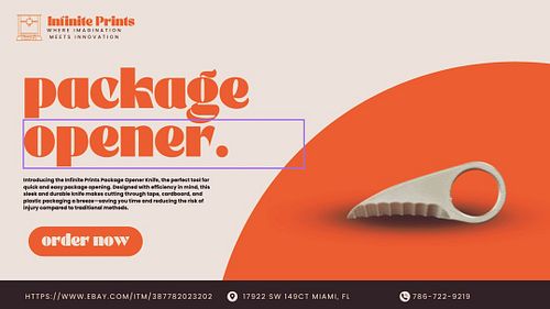 Package Opener Plastic Easy to Use Box Cutter Strong and Doesn't Break - White

Introducing the Infinite Prints Package Opene...