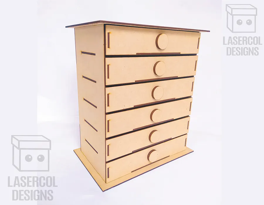 6 Drawers Desk Organizer - Laser Cut Files product image (6)
