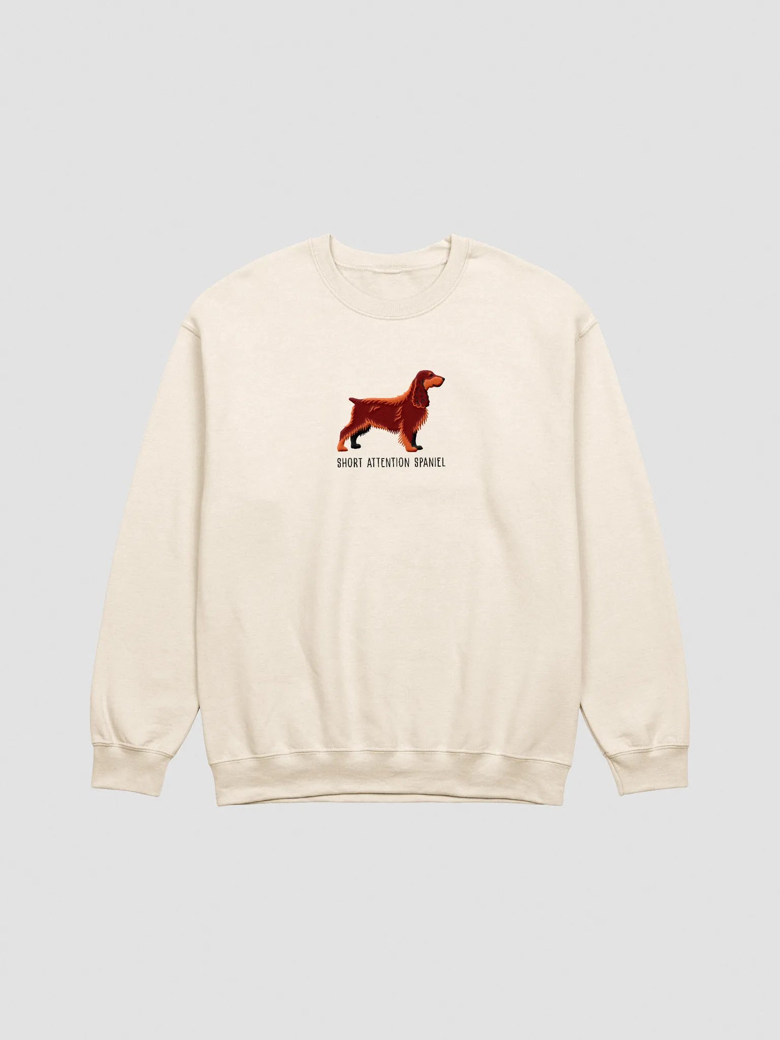 Short Attention Spaniel Sweatshirt (Embroidered) of a Field Spaniel(Liver & Tan) product image (3)