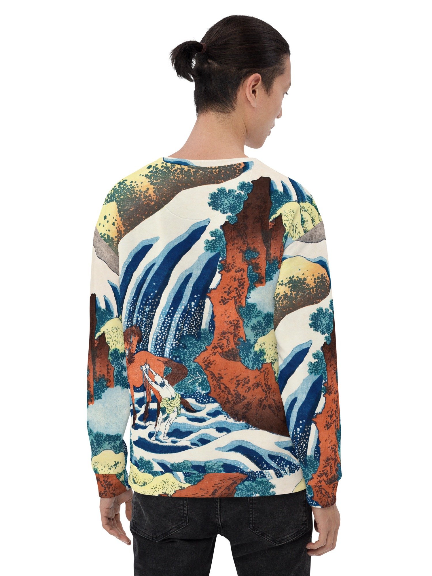Yoshitsune Horse-Washing Falls All-Over Print Recycled Unisex Sweatshirt product image (6)