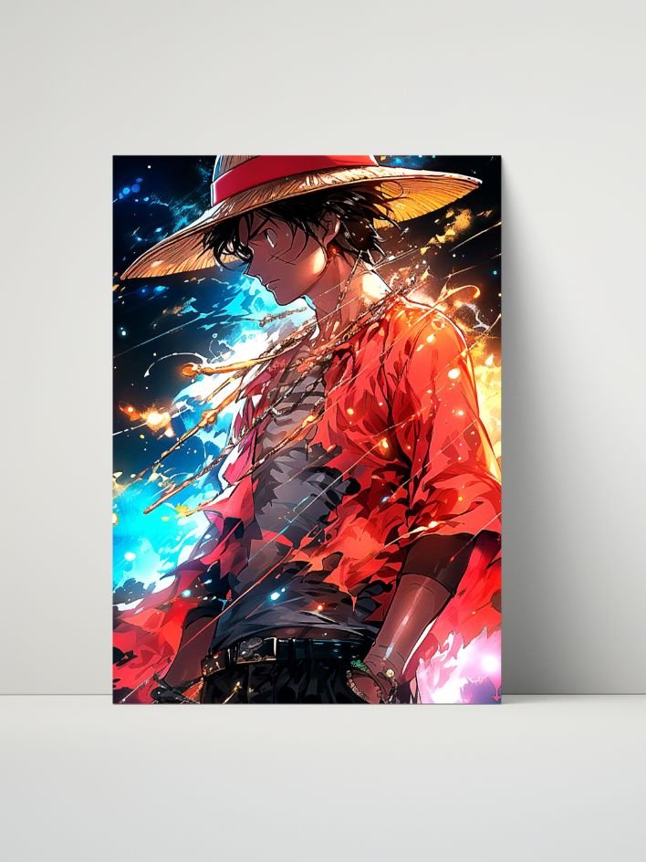 One Piece Luffy Red Coat Haki Storm – Glossy 8x10 Metal Print product image (1)