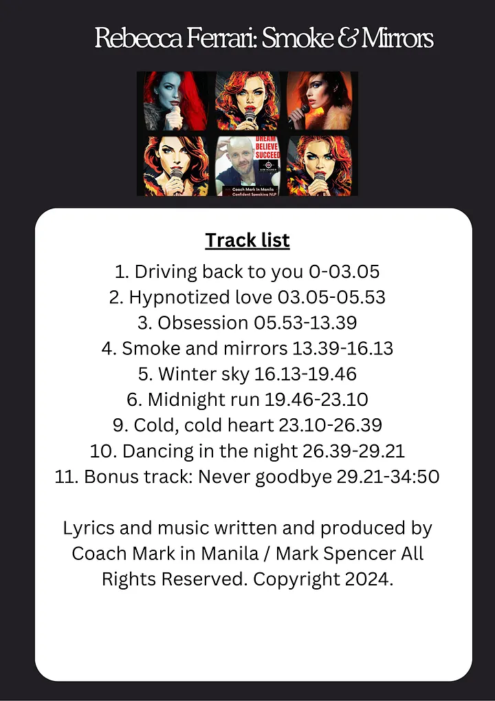 Rebecca Ferrari: Smoke & Mirrors Debut Album By Coach Mark in Manila / Mark Spencer product image (2)