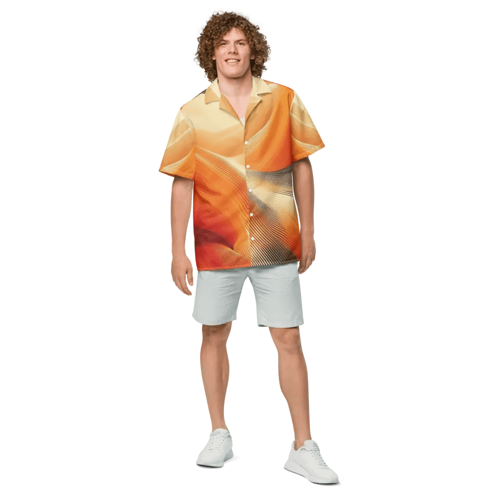 Men's Full-Print-3 Orange Hawaiian Shirt product image (6)