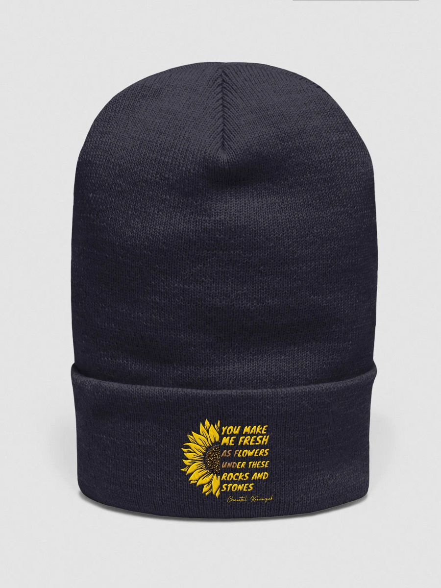 UNDER THESE ROCKS AND STONES SUNFLOWER EMBROIDERED BEANIE product image (21)