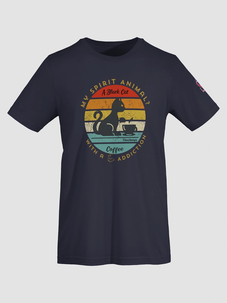 My Spirit Animal? A Caffeinated Black Cat” Retro Sunset Tee product image (21)