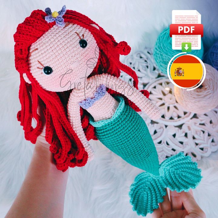 Patrón de Amigurumi de Sirenita (Descarga Digital) product image (1)