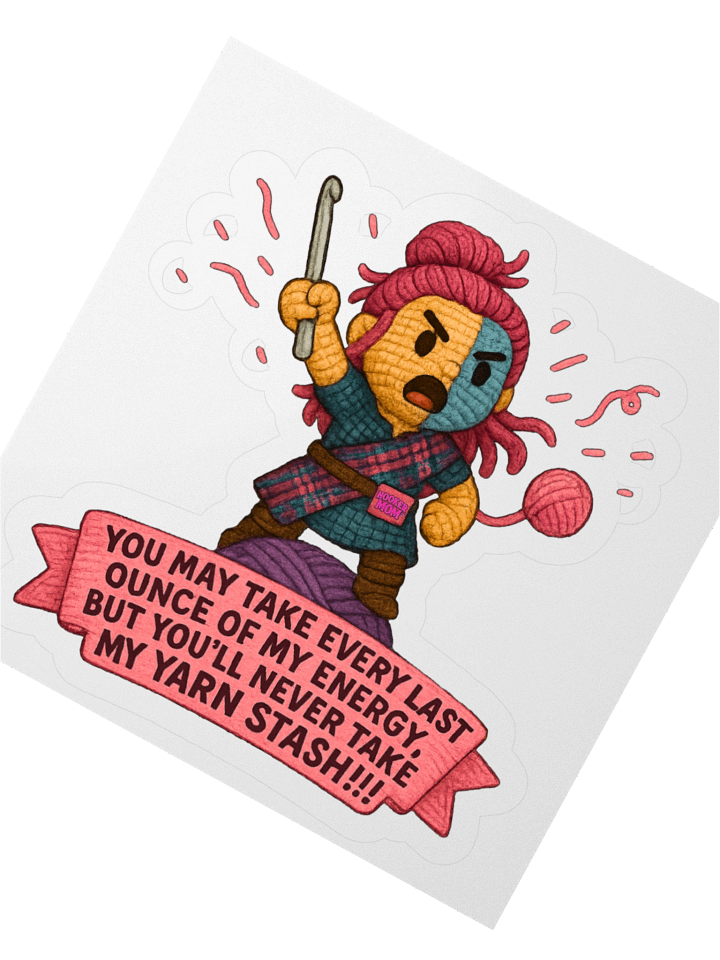 Yarn Stash Rebellion – Hooker Mom™ Battle Cry Sticker product image (4)