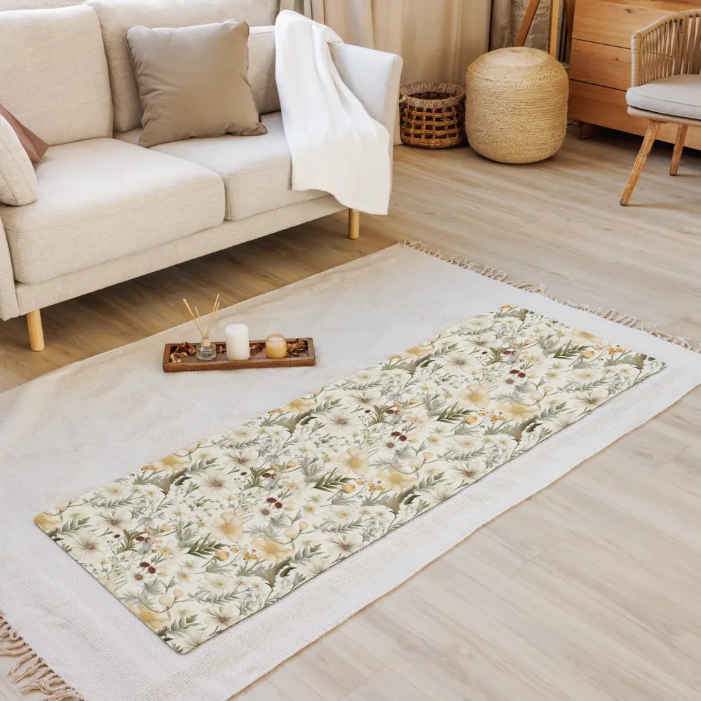 White Floral Yoga Mat by Treasure Pie product image (9)