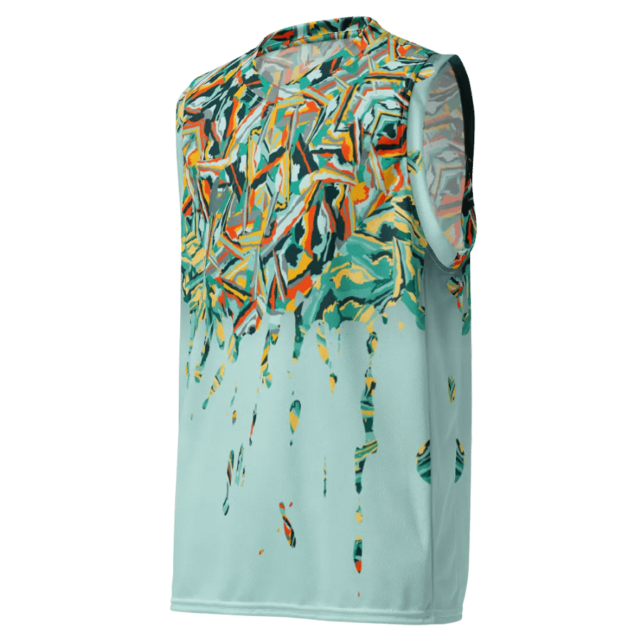 Colorful Destruction | Recycled Unisex Basketball Jersey product image (4)
