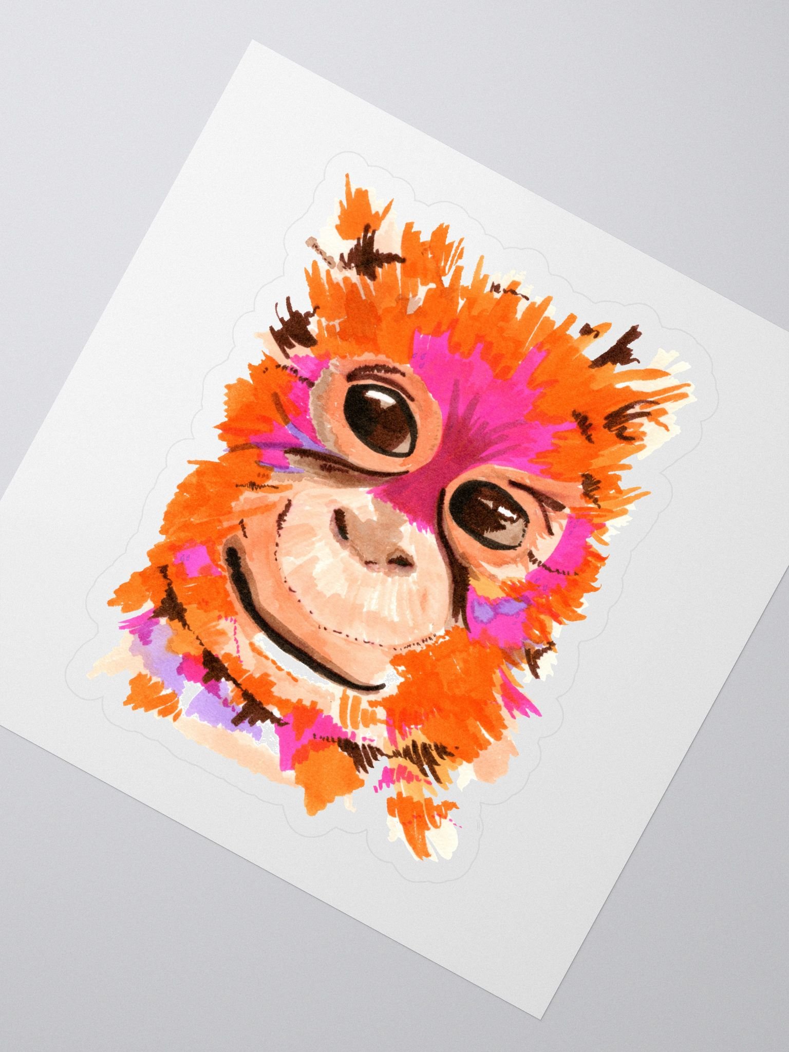 Orangutan Watercolour Sticker product image (2)