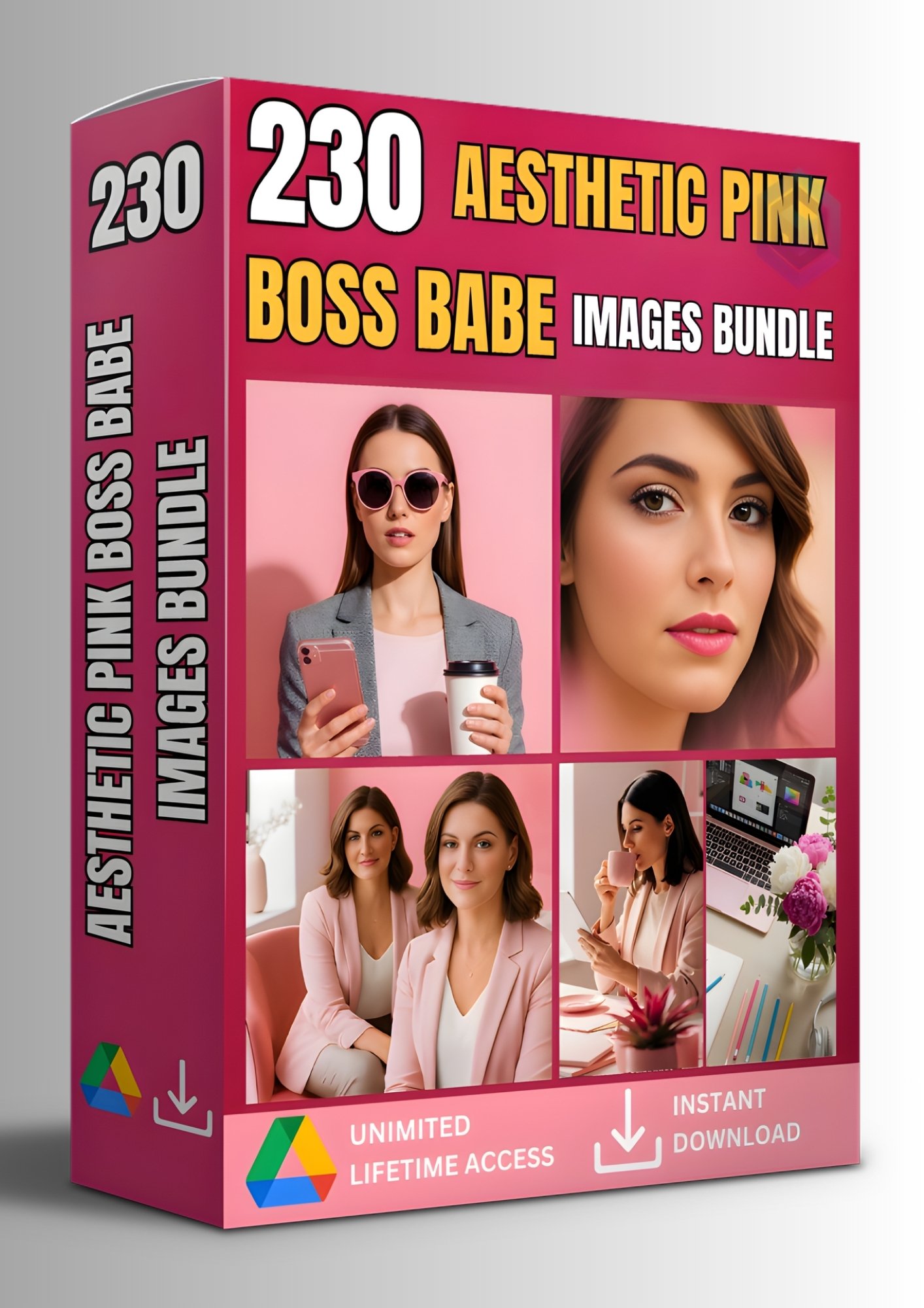 230 AESTHETIC PINK BOSS BABE STOCK PHOTOS BUNDLE FOR EMPOWERED FEMALE BRANDING product image (1)