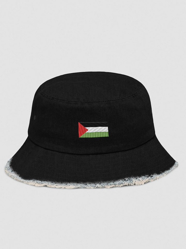Capstone Distressed Denim Bucket Hat | Palestina Flag product image (1)