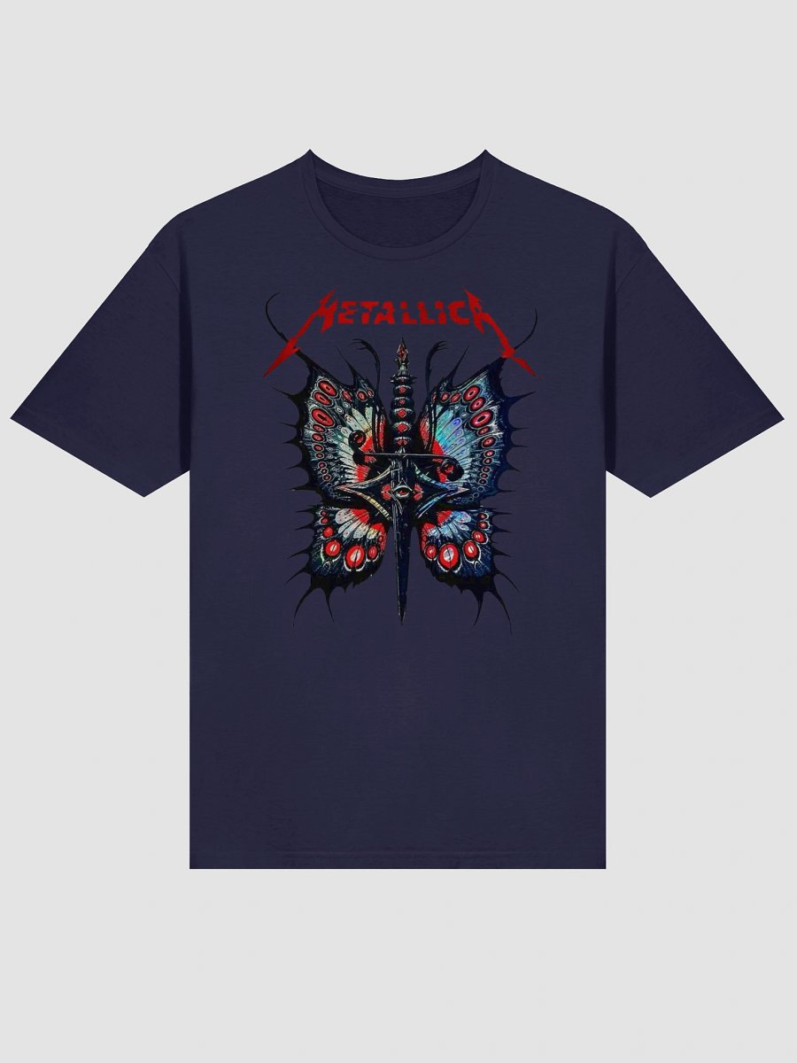 Metallica T-Shirt - Moth Into Flame Gothic Butterfly Dagger product image (2)