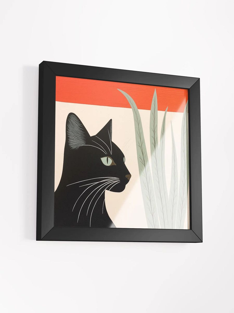 Whiskers & Foliage: Modern Cat Illustration Poster product image (27)