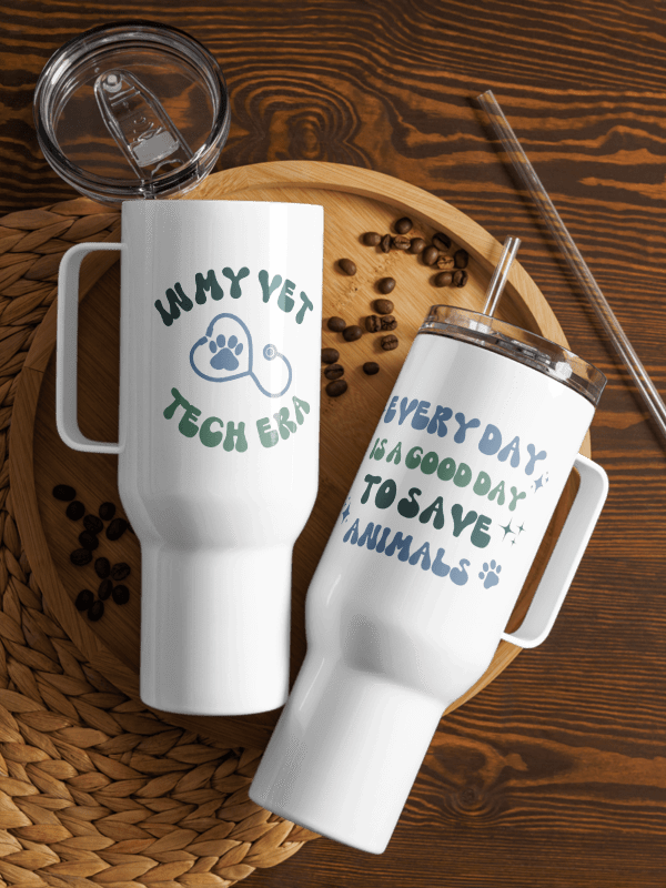 "In my vet tech era" Travel Mug with a Handle product image (14)