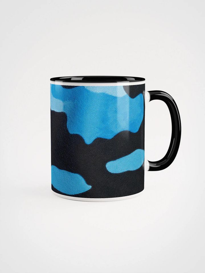 Ceramic Mug with Color inside black and light blue camo product image (3)