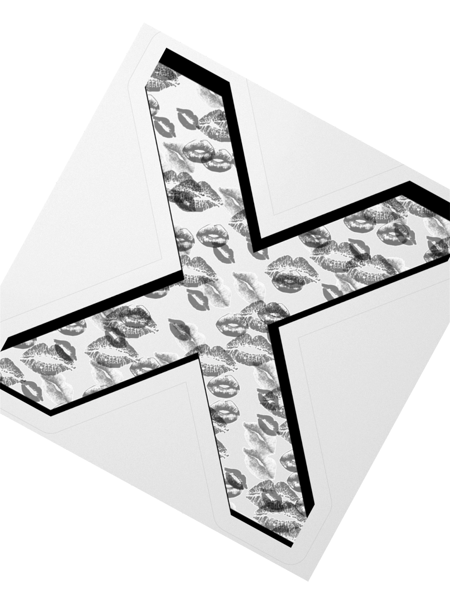 White X Black Lipstick Kisses | Kiss-cut Sticker product image (2)