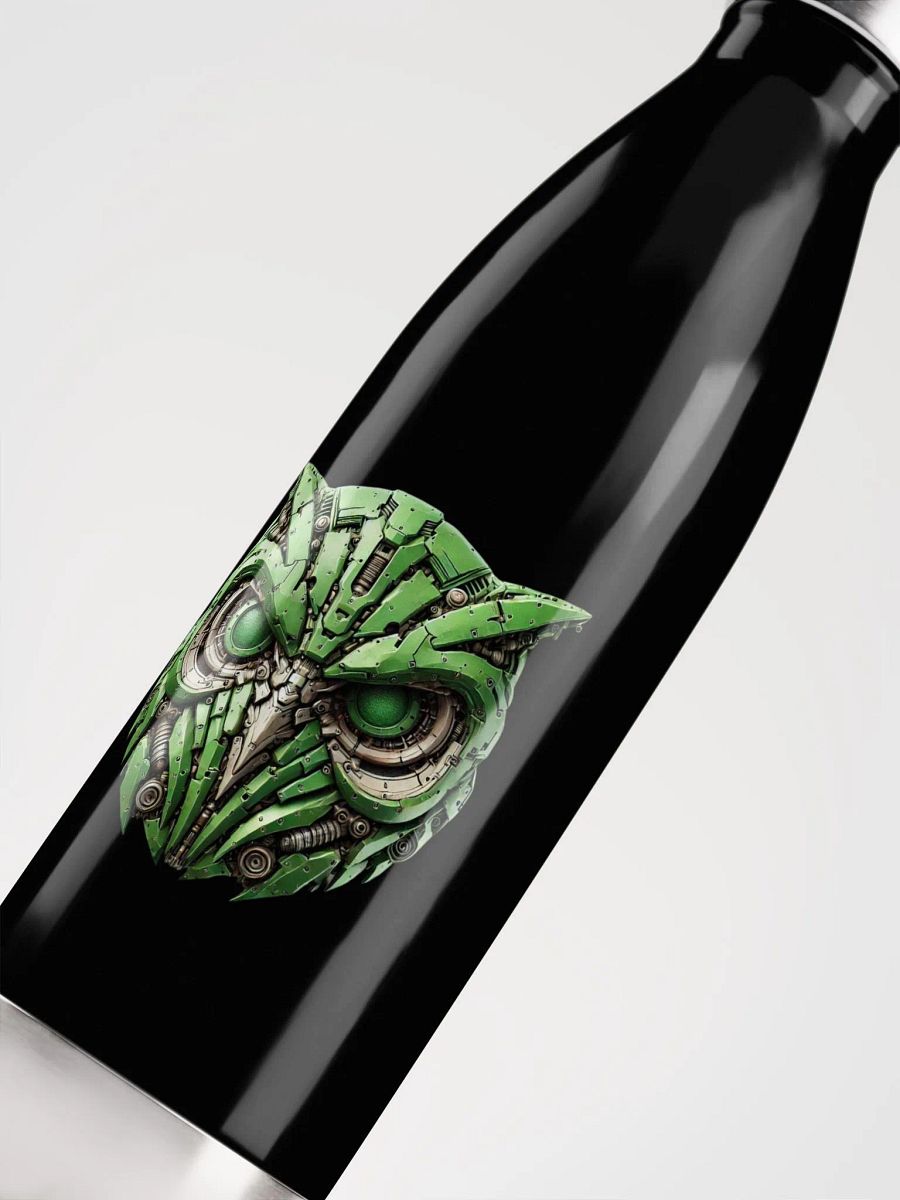 Light Green Stainless Steel Water Bottle with Iron Owl Robot Design product image (5)