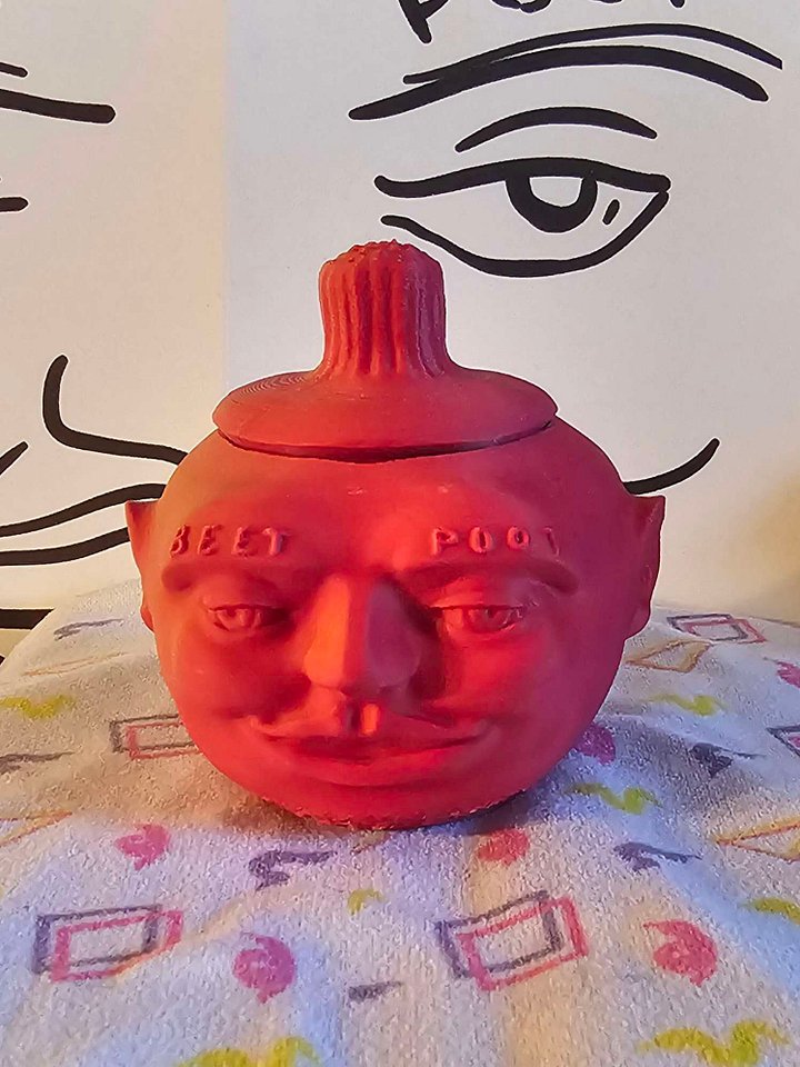 Imperfect Beet Poot 3d printed jar - sunset red product image (1)