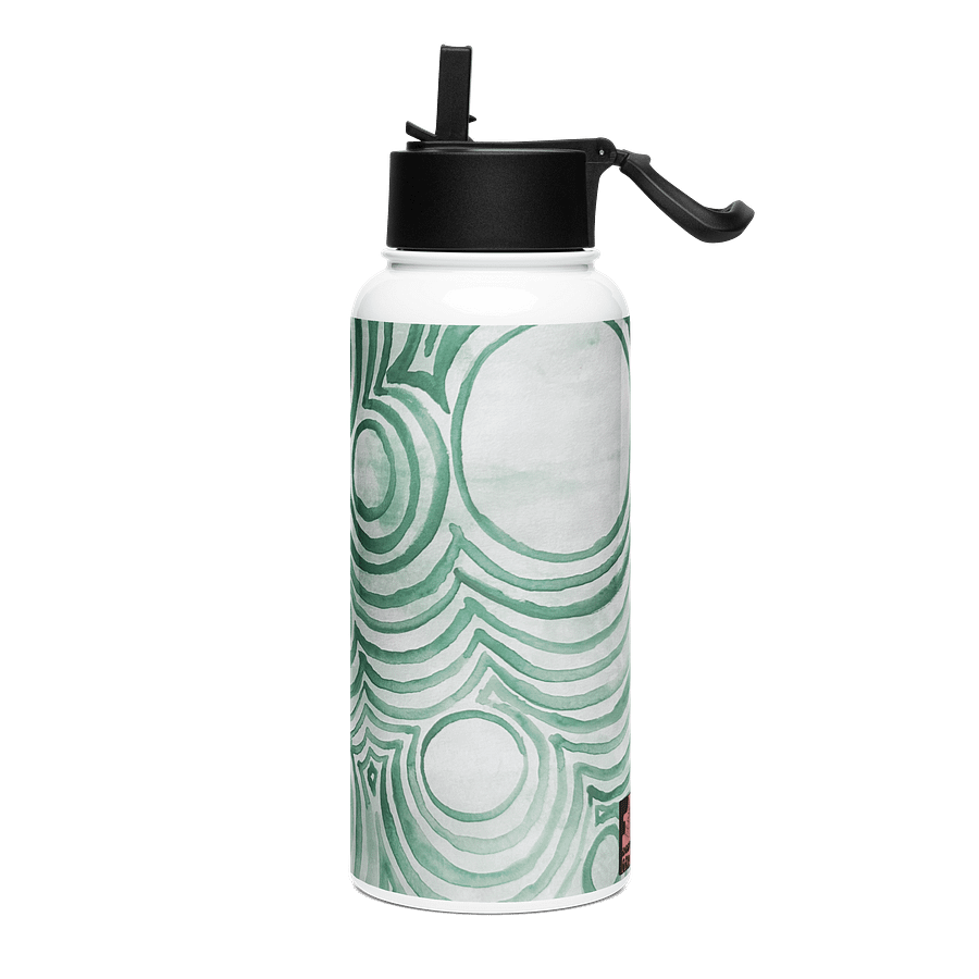 "Green Swirl" Water Bottle With Screw Top And Straw product image (3)