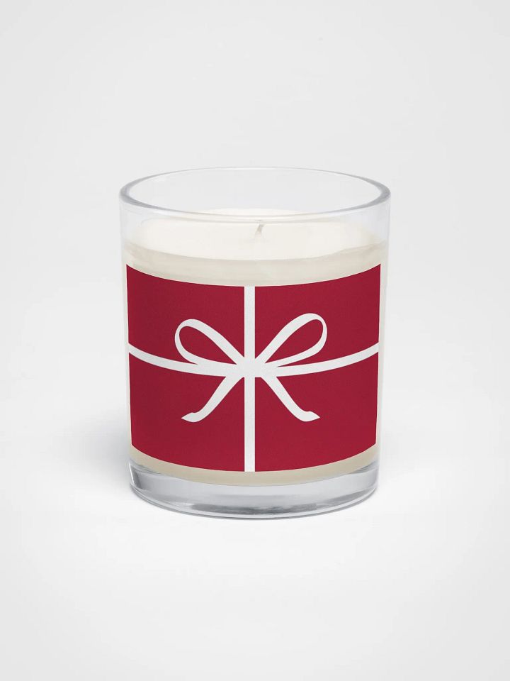 Holiday Gift Ribbon Bow Soy Wax Glass Jar Candle product image (1)