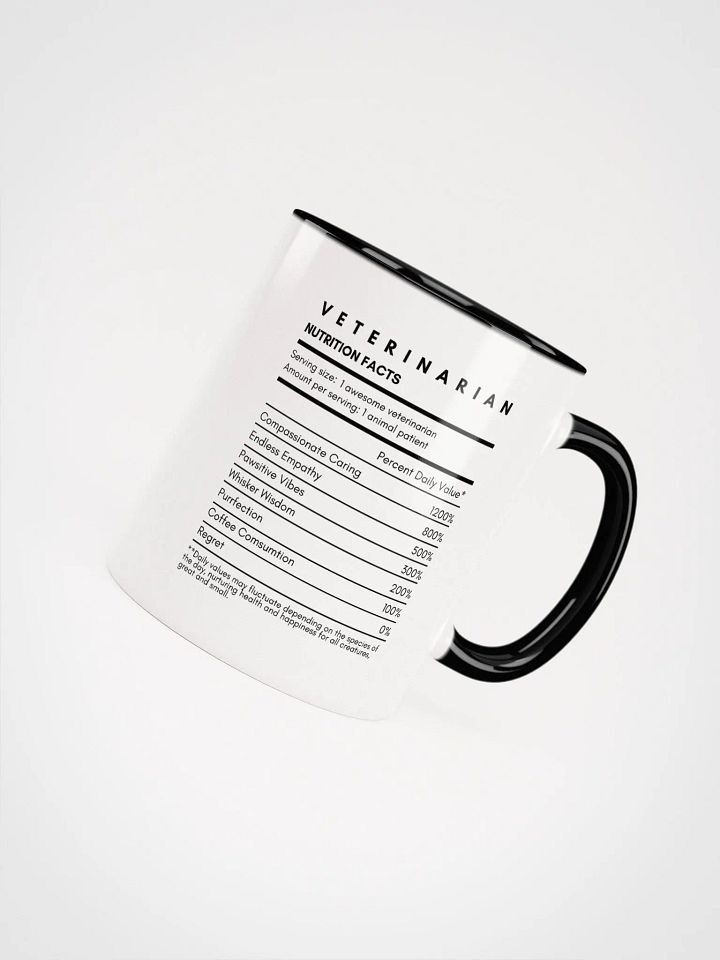 "Veterinarian Nutrition Facts" Ceramic Mug with color inside product image (2)