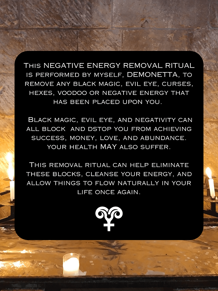 REMOVE NEGATIVE ENERGY Ritual (Done in 24hrs!) to Banish Black Magic, Evil Eye, Curses, Hexes, Voodoo & Dark Attachments. product image (2)