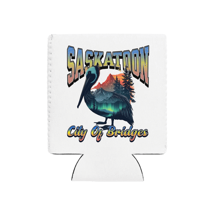 Saskatoon City Of Bridges Pelican Skyline Can Cooler product image (1)