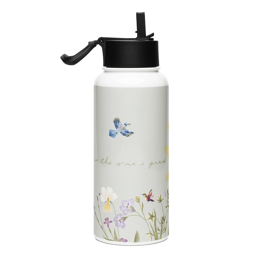 'in the sun i grow' Stainless Steel Water Bottle with a Straw Lid product image (4)