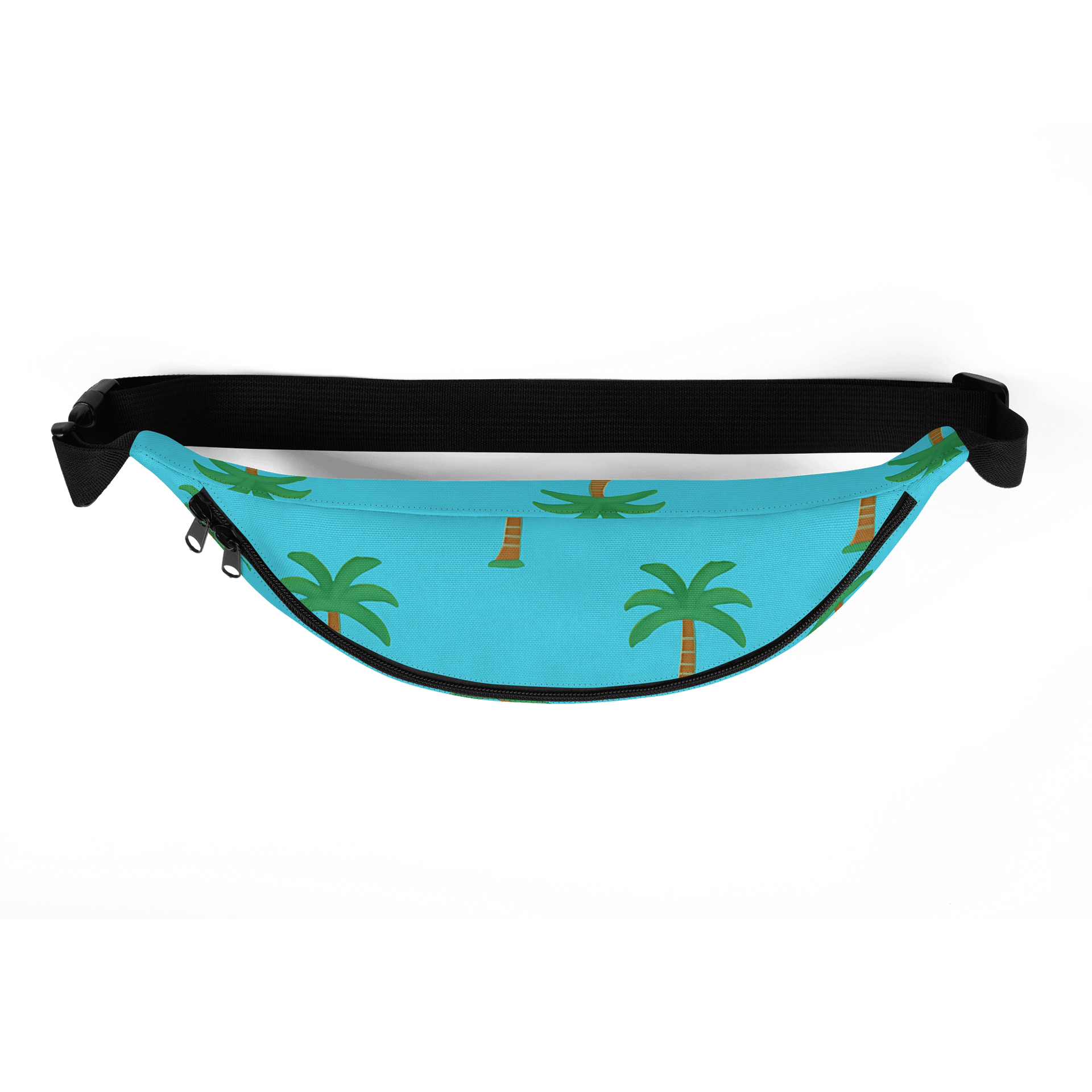 Tropical Palm Trees Blue Fanny Pack (Waist Bag) product image (5)