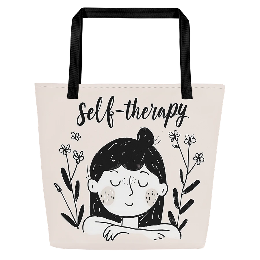 Tote Bag: Charming Minimalist Illustration Design for Women Practicing Self Therapy product image (3)