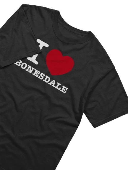 White Text I Heart Bonesdale Tee product image (3)