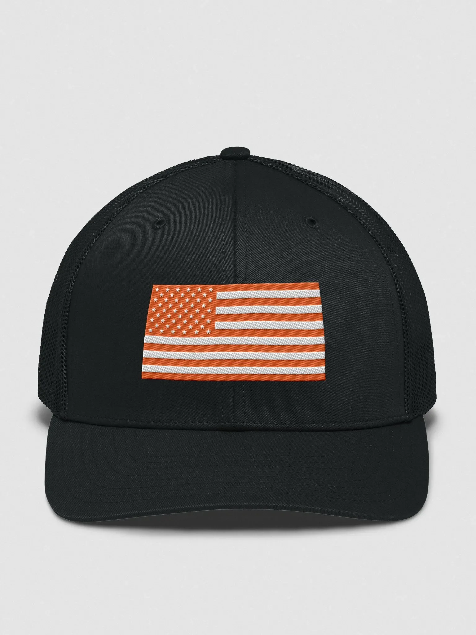 Orange American Flag Trucker Hat product image (1)