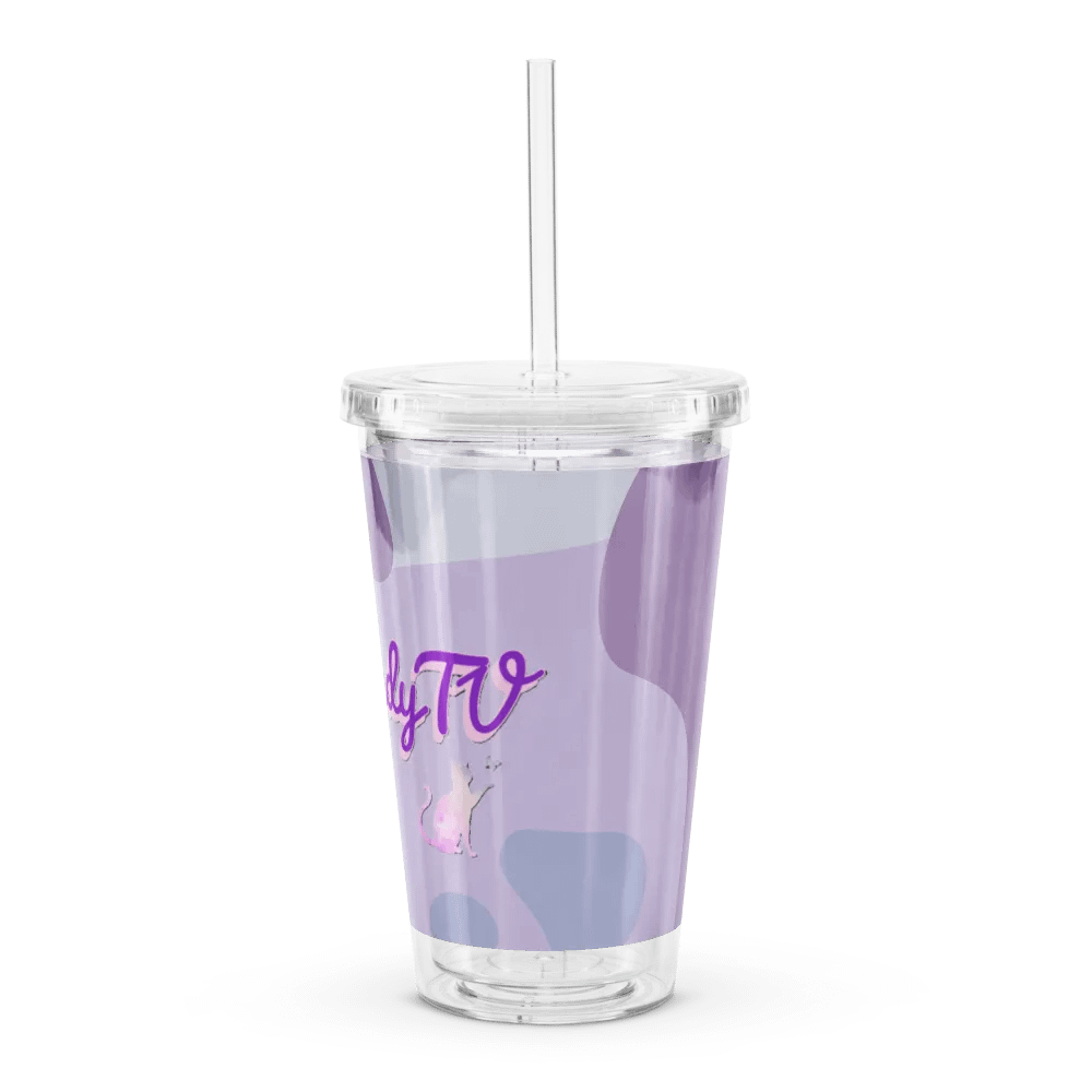 Purple Ribbon 16 oz Clear Plastic Tumbler product image (4)