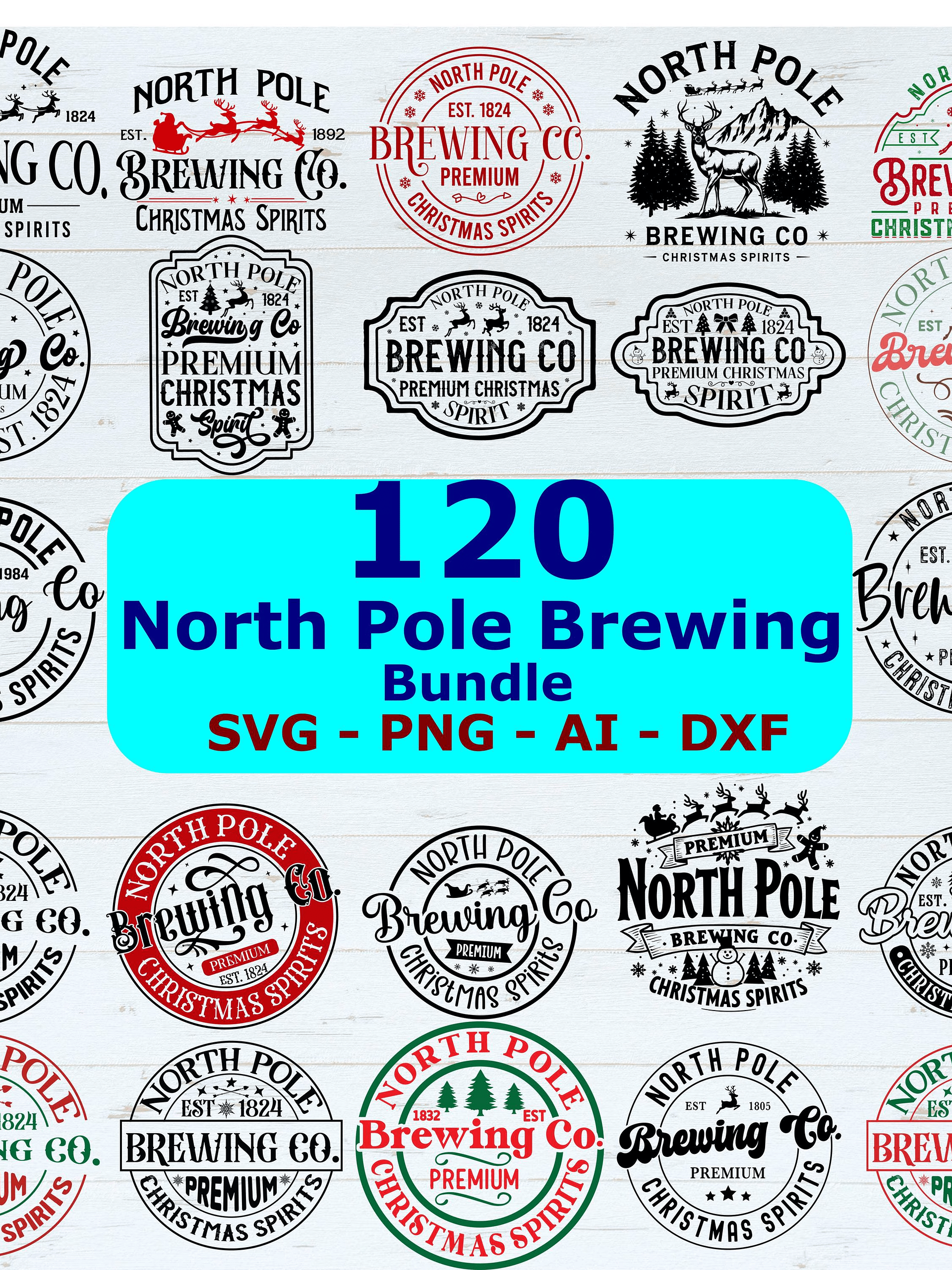 North Pole Brewing Co SVG PNG Christmas Shirt Christmas Vibes Funny Christmas product image (1)