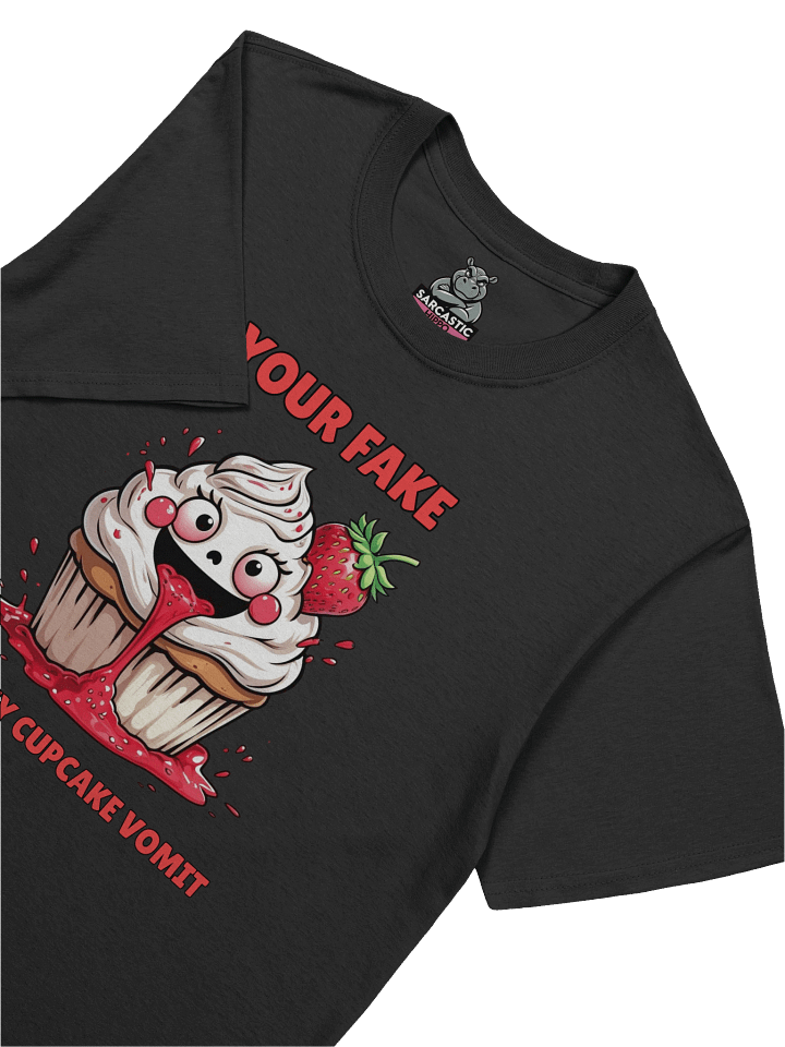 "Your Fake Makes My Cupcake Vomit" | Funny Savage Sarcastic Graphic Tee product image (1)