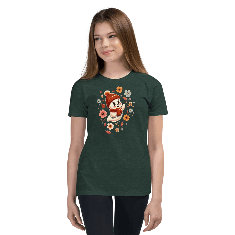 Ghost in a Hat Floral Kids T-Shirt product image (17)