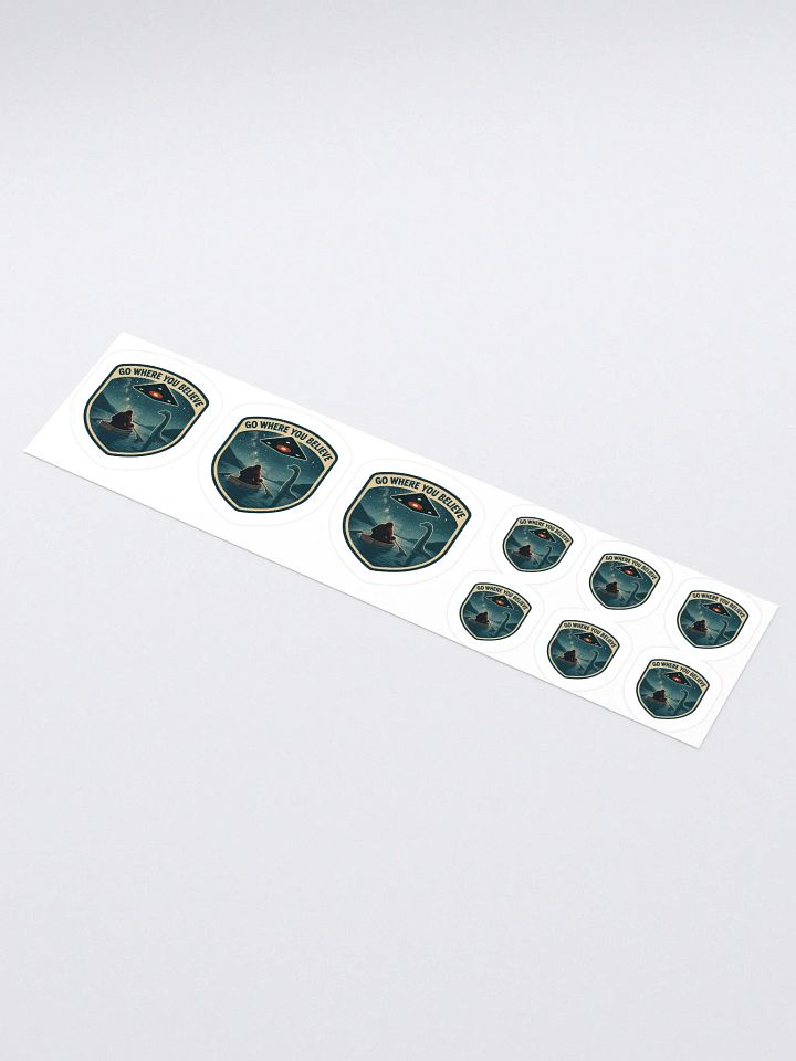 "Go Where You Believe" Cryptid & UFO Adventure Stickers product image (1)