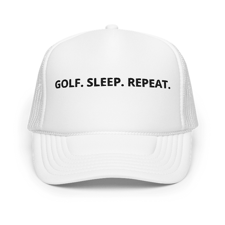 GOLF. SLEEP. REPEAT hat with black letters. product image (1)