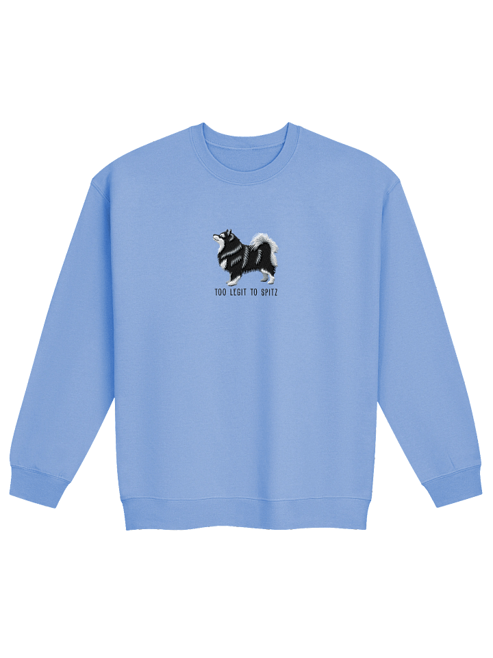 Too Legit to Spitz Sweatshirt (Embroidered) of a Finnish Lapphund(Black & White) product image (1)