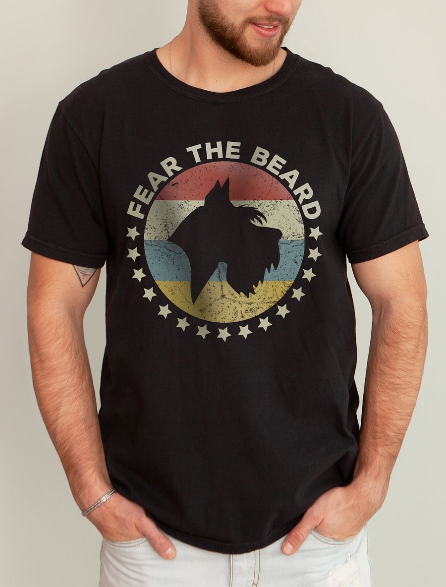 Fear the Beard Tee | Retro-Style T-Shirt for Schnauzer Dog Owners product image (1)