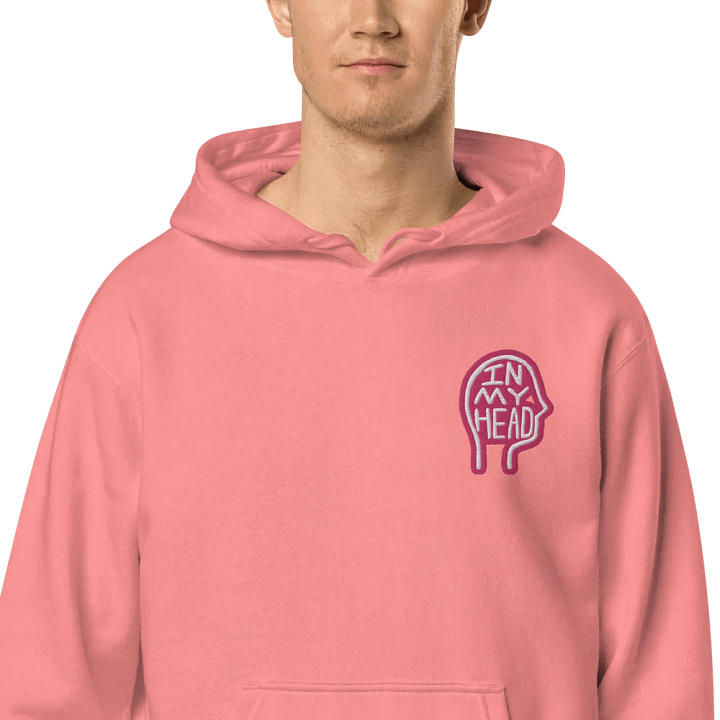 In My Head (L.C. pink bubble design 2) embroidered pigment hoodie product image (1)