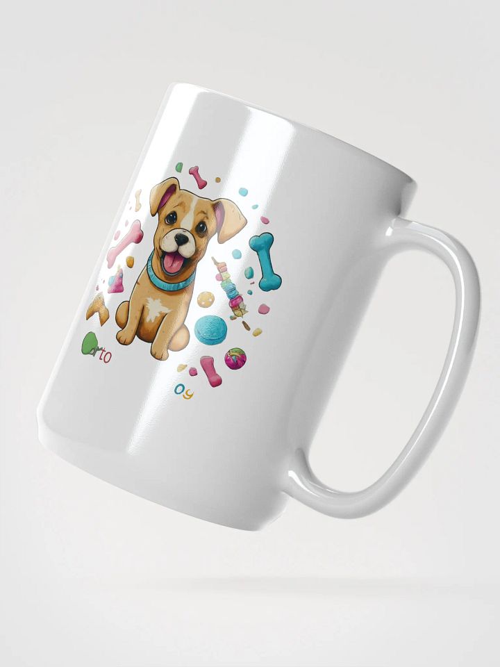 Playful Pup Cartoon White Glossy Mug product image (2)