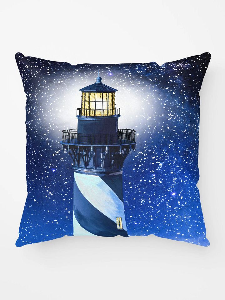 Cape Hatteras Lighthouse At Night - North Carolina Throw Pillow product image (1)