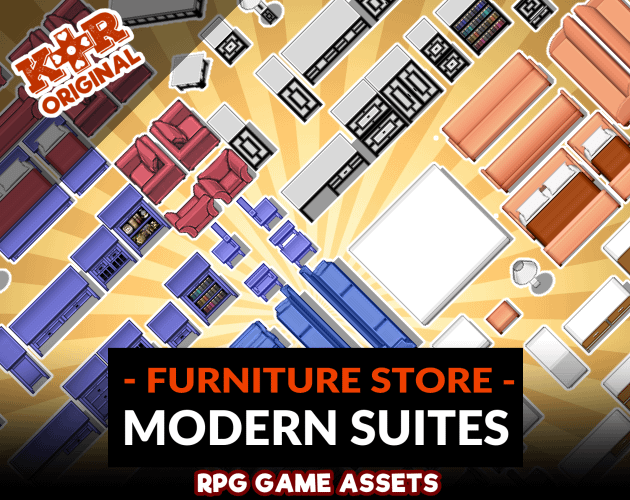 KR Furniture Store ~ Modern Suites Tileset for RPGs product image (1)