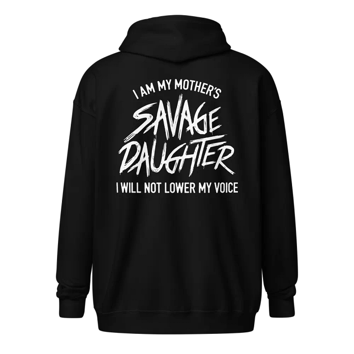Savage Daughter Heavy Zip Hoodie (white print) product image (1)