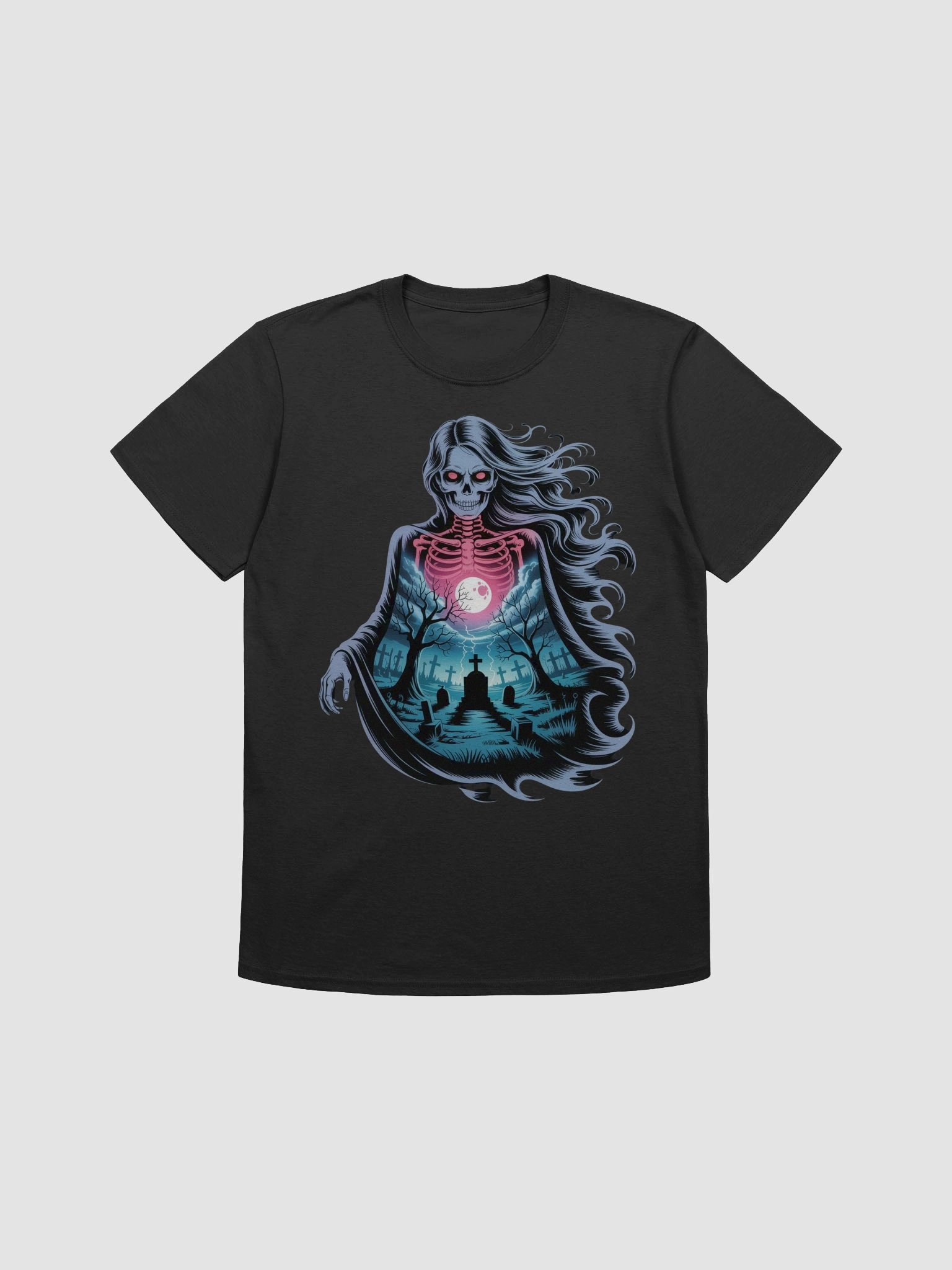 Moonlit Graveyard Skeleton T-Shirt product image (2)