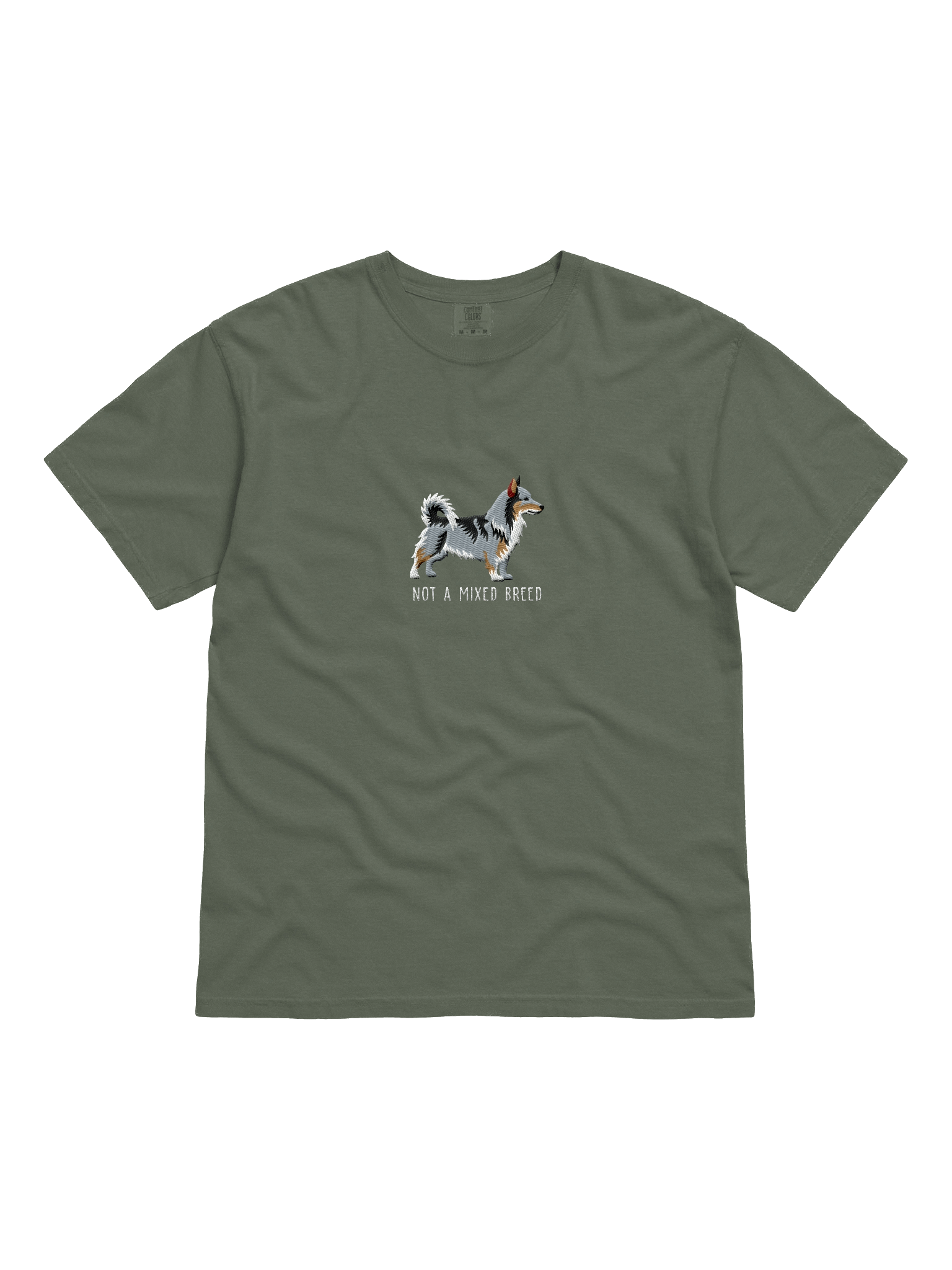 Not a Mixed Breed T-Shirt(Embroidered) of a Swedish Vallhund(Brownish Gray) product image (21)