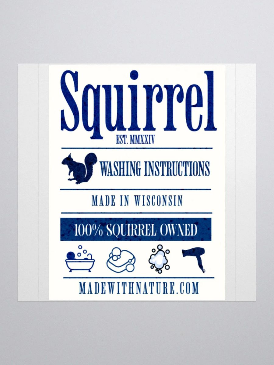 squirrel washing instructions, Kiss Cut Stickers product image (2)